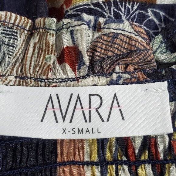 Avara Women Bishop Sleeve Floral Top Size XS Blue Boho Artsy Smocked Lightweight - Picture 4 of 10